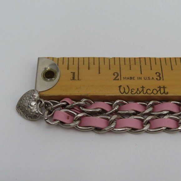 Y2K Womens One Size OSFM Silver Tone Metal Rhinestone Heart Chain Waist Belt main image 9